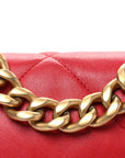 Lambskin Quilted Medium CHNL 19 Flap Red