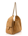 Suede Quilted Small CHNL 25 Handbag Beige