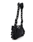 Ruffled Jersey Le Cagole Shoulder Bag XS Black