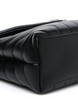 Calfskin Y Quilted Monogram Small Loulou Chain Satchel Black