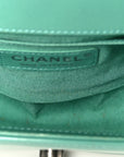 Glazed Calfskin Medium Boy Flap Green