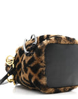 Shearling Vitello Dolce F is FNDI Macro FF 1974 Mini Mon Tresor Bucket Bag Tobacco Black