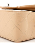 Caviar Quilted Small Double Flap Beige