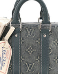 Monogram Washed Denim Keepall Bandouliere 25