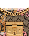 GG Supreme Monogram Bengal Small Padlock Shoulder Bag Beige Pink