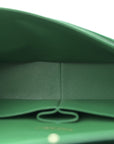Metallic Caviar Quilted Jumbo Double Flap Green