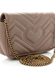 Calfskin Matelasse Super Mini GG Marmont Shoulder Bag Porcelain Rose