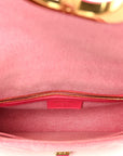 Denim Macrocannage Medium Caro Bag Fuchsia Multicolor