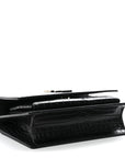 Calfskin Crocodile Embossed Monogram Sunset Chain Wallet Black