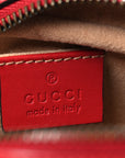 Calfskin Matelasse Mini GG Marmont Chain Shoulder Bag Hibiscus Red