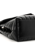 Calfskin Y Quilted Monogram Medium Loulou Chain Satchel Black