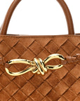 Suede Intrecciato Small Andiamo Shoulder Bag Amber