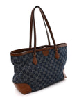 New Denim GG Monogram Medium Ophidia Shopping Tote Blue Tea Cuir