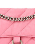 Crushed Calfskin Quilted Small Crush Chain Bag Sweet Pink