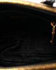 Jacquard Saffiano Triangolo Symbole Embroidered Mini Galleria Double Zip Tote Black Corda