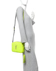 Patent Calfskin Matelasse Monogram Lou Camera Bag Neon Yellow
