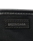 Cotton Canvas Calfskin Logo Print Navy Cabas XS Black White