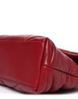 Lambskin Quilted Small Loulou Puffer Monogram Chain Satchel Red