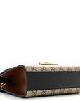 GG Supreme Monogram Calfskin Small Padlock Shoulder Bag Beige Black Cuir