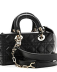 Lambskin Cannage Small Lady D-Joy Black