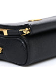 Grained Calfskin Caro Double Pouch Black