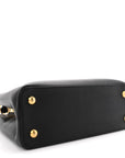Taurillon Capucines MM Black Fuchsia