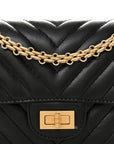 Aged Calfskin Chevron Quilted 2.55 Reissue Mini Flap Black