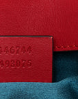 Velvet Matelasse Mini GG Marmont Shoulder Bag Hibiscus Red