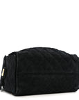 Suede Quilted Small CHNL 25 Handbag Black