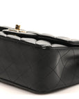 Lambskin Quilted Mini Rectangular Flap Black