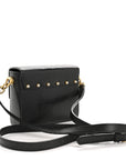 Calfskin Iguana Embossed Mini Lucia Satchel Black