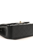 Lambskin Quilted Mini Rectangular Flap Black