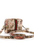GG Supreme Monogram Water Flora Web Mini Ophidia Shoulder Bag Beige White Multicolor