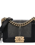 Galuchat Stingray Small Boy Flap Black