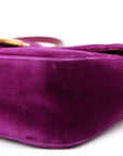 Velvet Matelasse Medium GG Marmont Shoulder Bag Fuchsia Violet Cyclamen