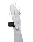 Supple Calfskin Caro Pouch with Chain Black
