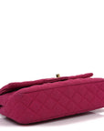 Tweed Quilted Medium Double Flap Fuchsia