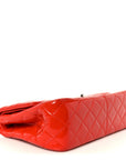 Patent Quilted Jumbo Double Flap Red