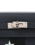 Epsom Tadelakt Chevre Mysore Casaque Etoilee Kelly Sellier 25 Ardoise Black Vert Peppermint