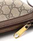 GG Supreme Monogram Web Small Ophidia Half Moon Hobo Brown