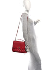 Caviar Quilted Large Business Affinity Flap Red