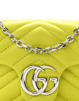Lambskin Matelasse Mini GG Marmont Shoulder Bag Firefly