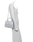 Lambskin Quilted Small Trendy CC Flap Dual Handle Bag Grey