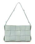 Calfskin Maxi Intrecciato Cassette Pouch On Strap Pale Blue