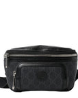 GG Supreme Monogram Textured Calfskin Retro Interlocking G Belt Bag Black