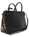 Derby Calfskin House Check Medium Banner Tote Black