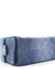 Washed Denim Quilted Mini CHNL 25 Handbag Blue