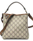 GG Supreme Monogram Emblem Small Shoulder Bag Beige Ebony Sundial