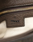 GG Supreme Monogram Textured Dollar Calfskin Web Medium Blondie Top Handle Shoulder Flap Bag Beige Ebony New Acero