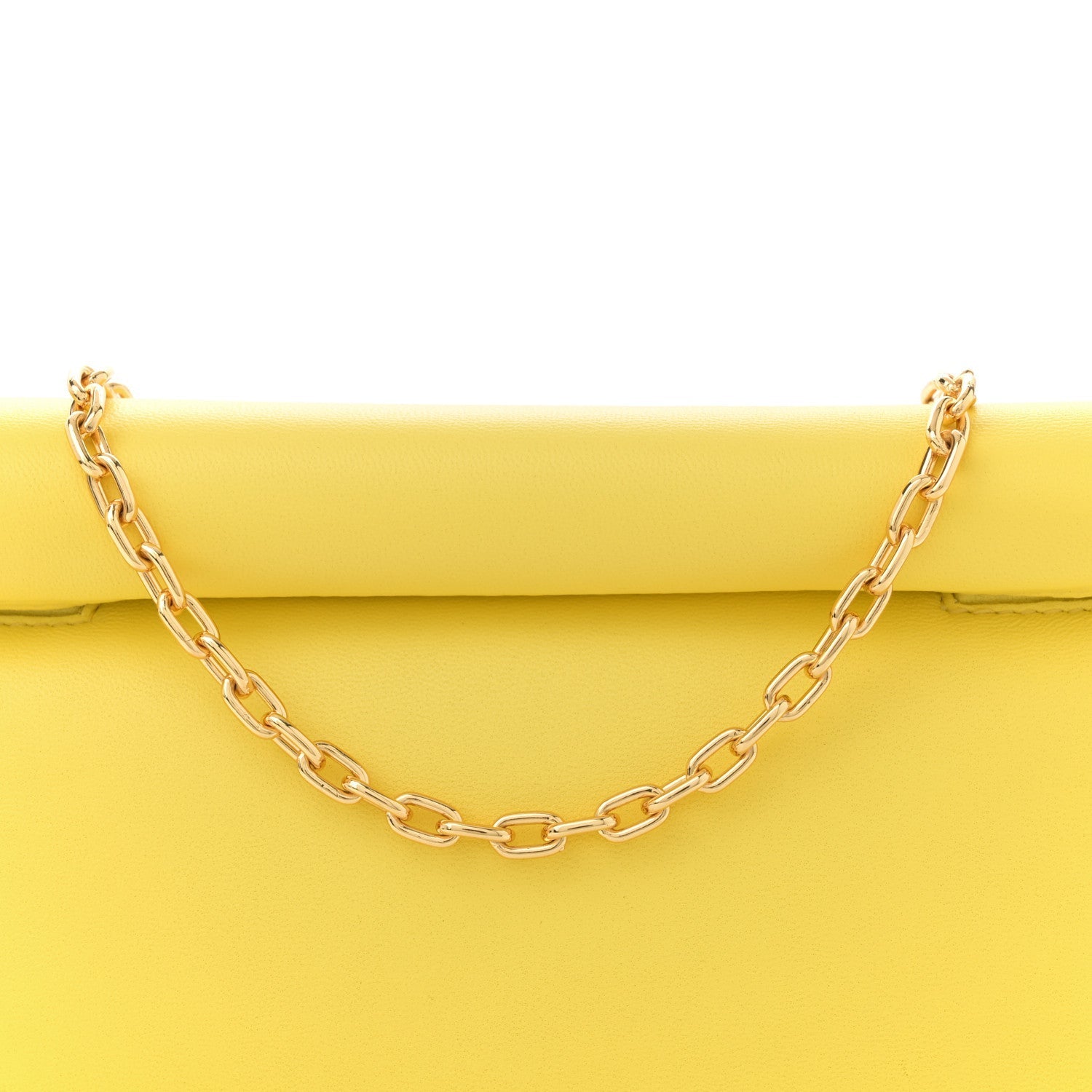 Smooth Calfskin La Petite Pochette Rond Carre Yellow